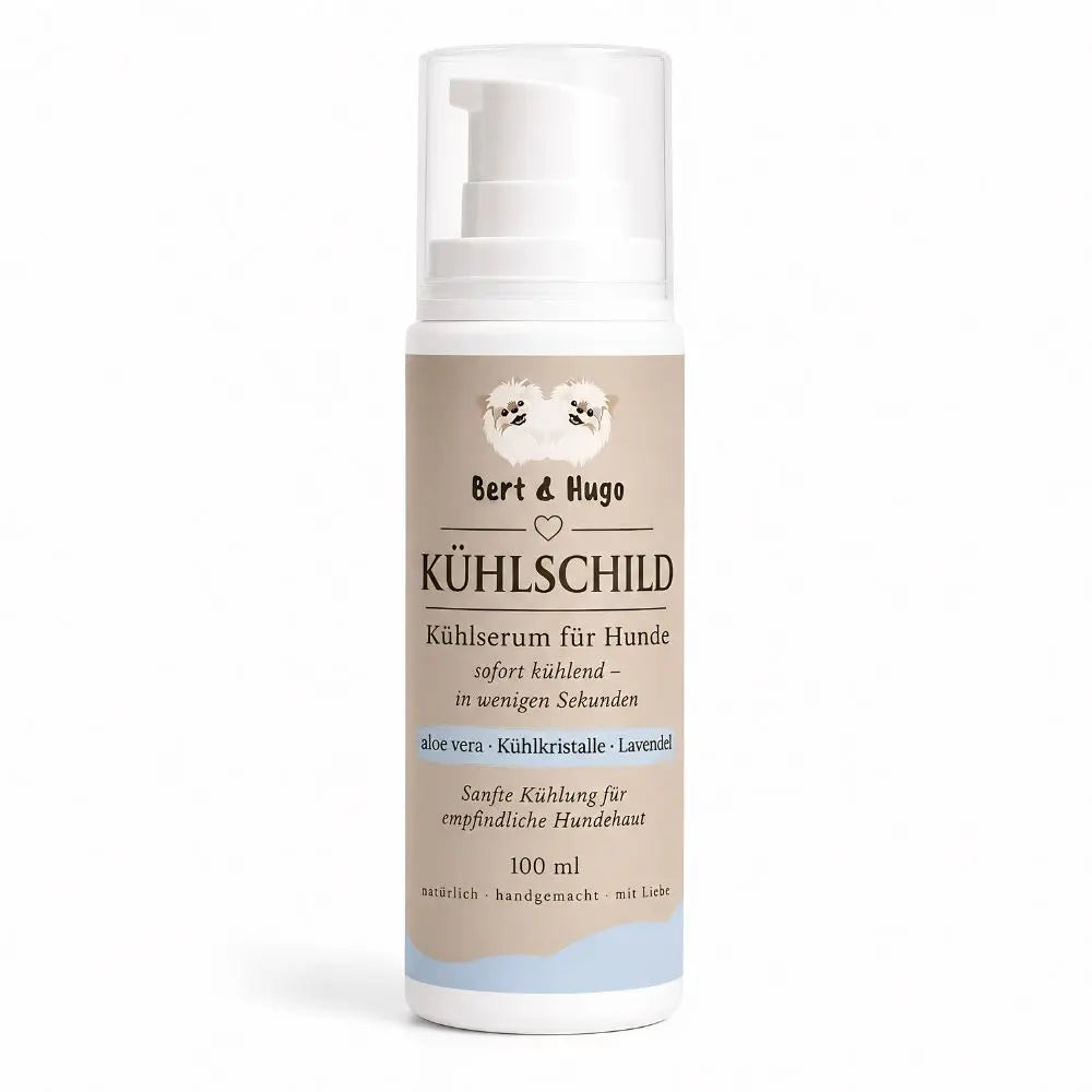 Bert &amp; Hugo Kühlschild  – Kühlserum für Hunde (100 ml)