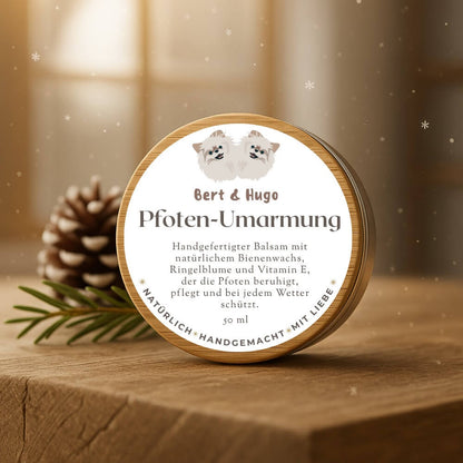 Duo-Pflegeset Bert &amp; Hugo: Ritual 5.5 Wissenschaft für Pfoten &amp; Bäuchlein + Pfoten-Umarmung